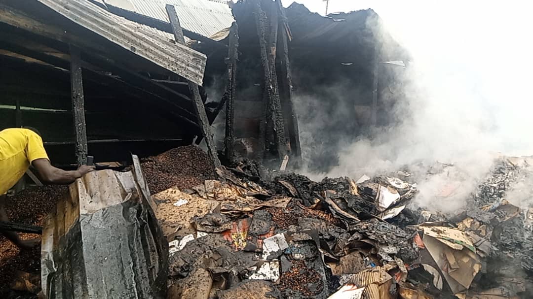 Western North: Early Morning Fire Destroys Shops And Werehouse At Bibiani