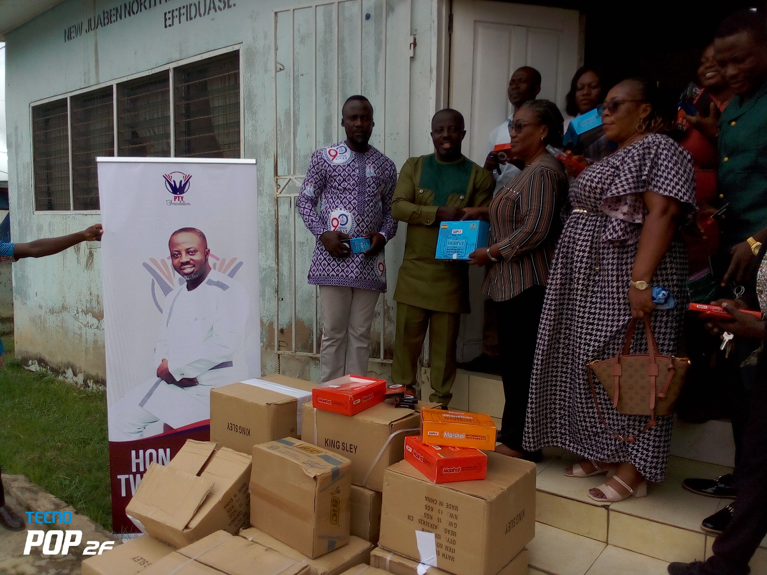 BECE: PTY Foundation Donates Maths Sets, Pens To Candidates; Charges Them To Perform Well