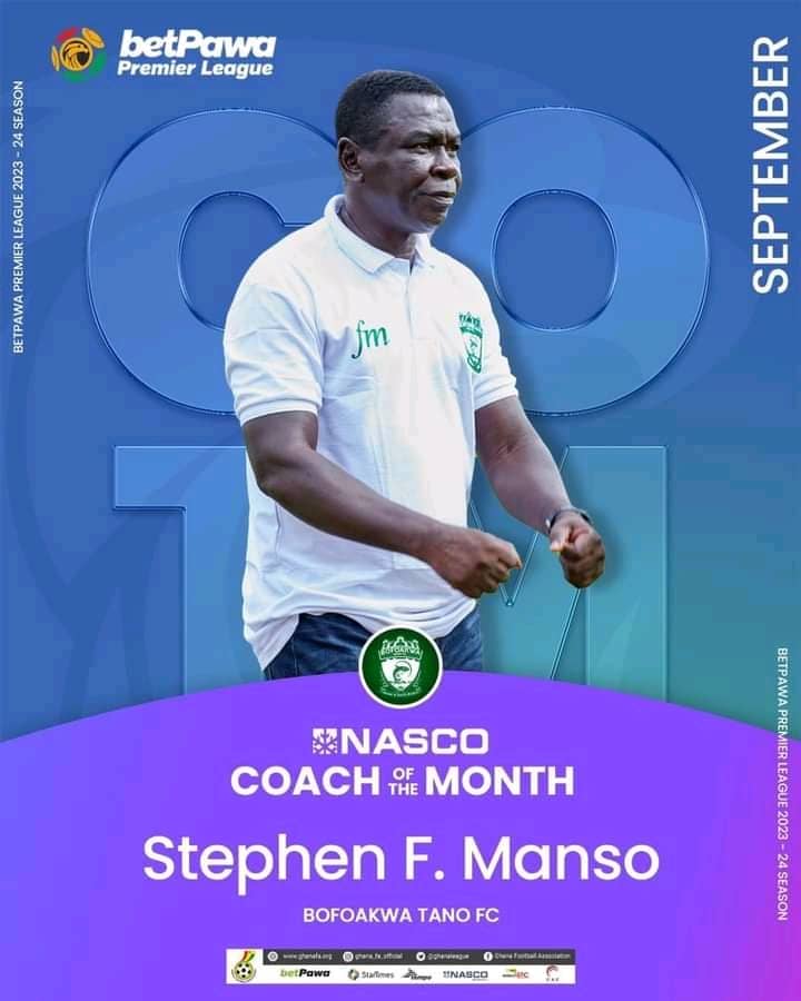 Bofoakwa Tano’s Frimpong Manso Scoops First GPL Coach Of The Month Award