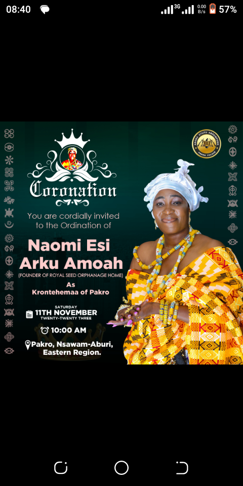 E/R: Mother Of Royal Seed Orphanage Home Honoured As Krontihemaa Of Nsawam-Pakro