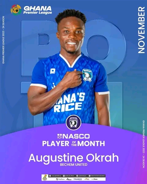Augustine Okrah Of Bechem United Wins NASCO PL Player For November Award