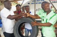 E/R:NDC Parliamentary Candidate Rescues West Akim Ambulance Service With Tyres