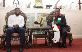 Asamoah Gyan Meets Zimbabwe President Mnangagwa