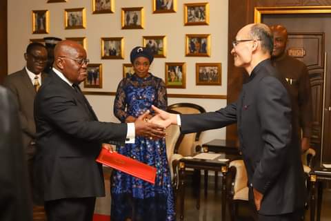 Chinese Ambassador To Ghana Presents Letter Of Credence To President Akufo-Addo