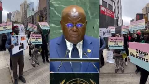 Ghanaians In US Protest Against Arrest As Akufo-Addo Speaks At UN General Assembly In New York