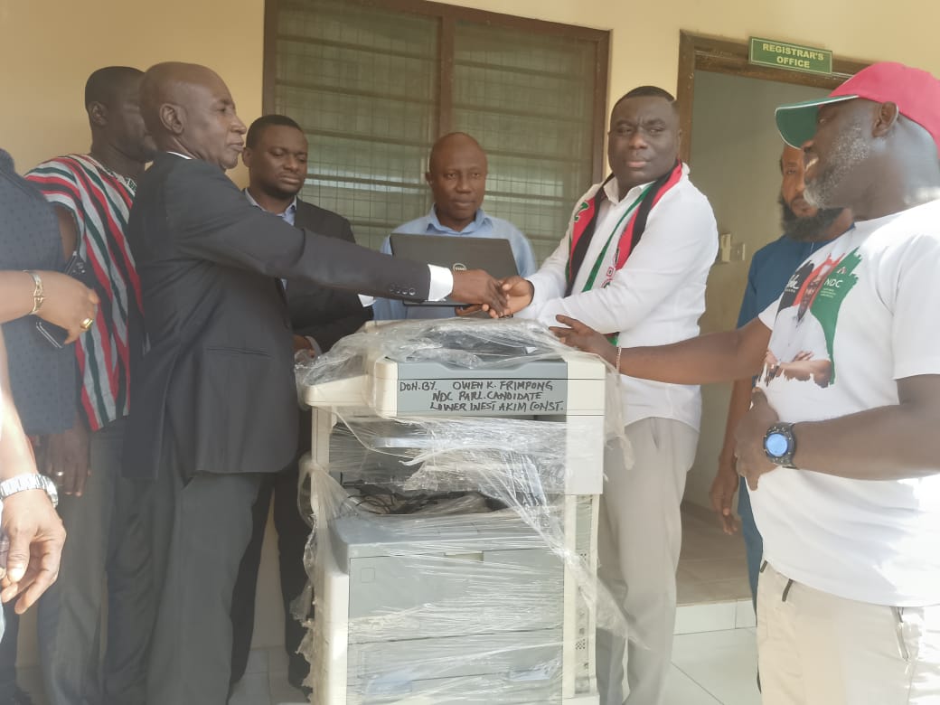 Lower West Akim Constituency NDC PC Files Nomination, Donates Printer And Laptop To Court