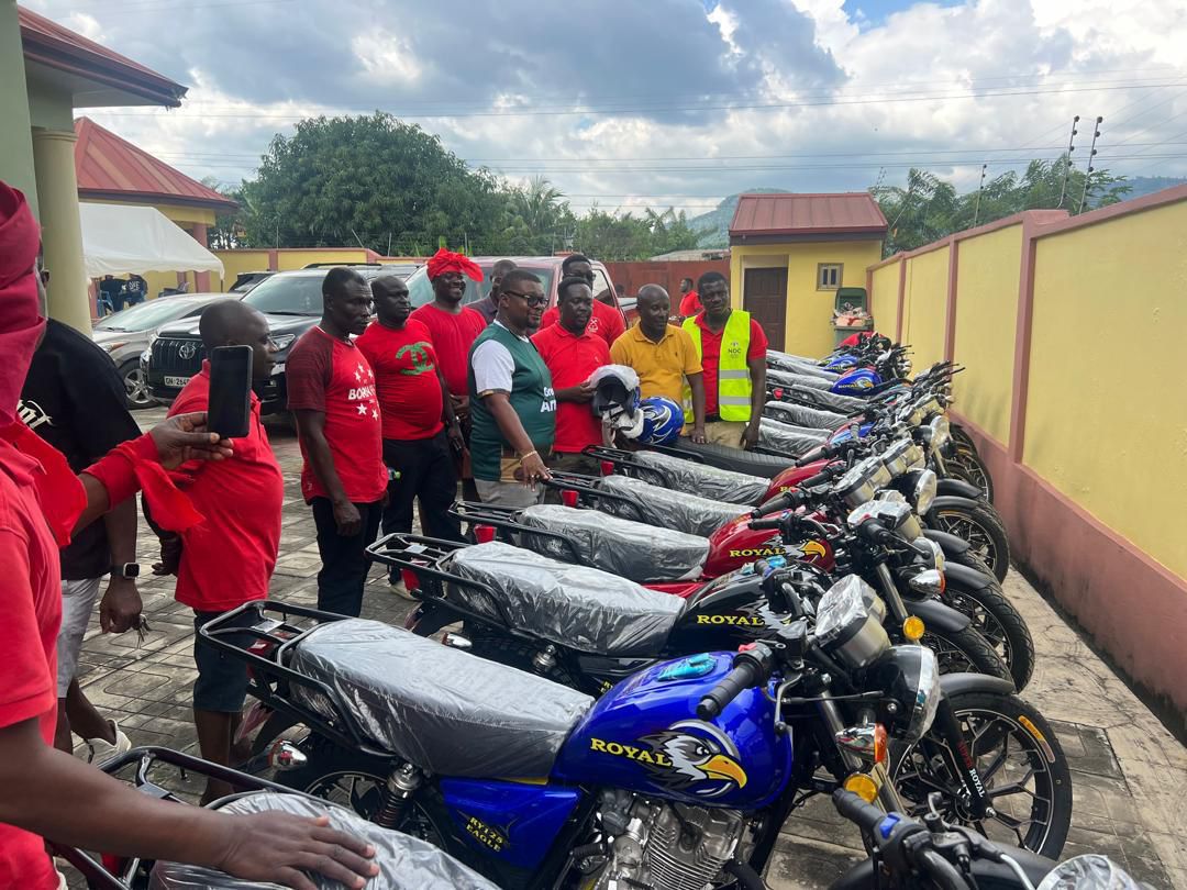 Eric Yeboah Wadie Donates 20 Motorbikes To Support NDC's 2024 Campaign In Eastern Region