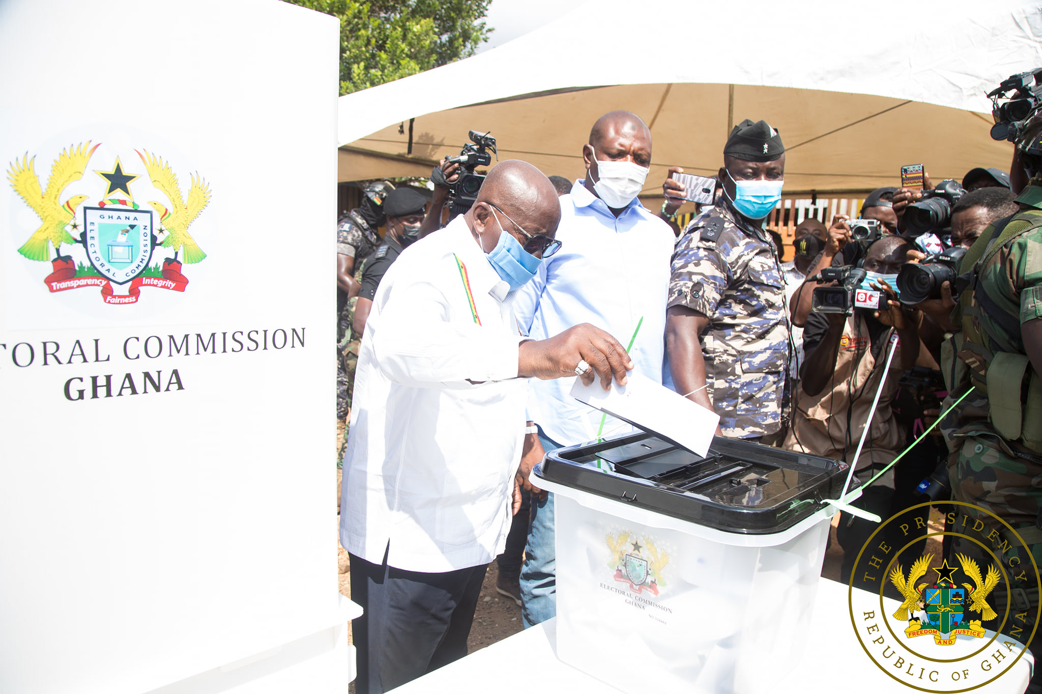 Voting Day: Akufo-Addo Exercises His Franchise At Kyebi