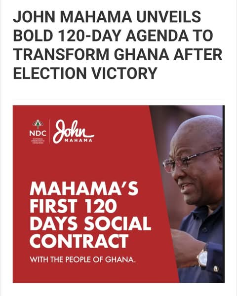 Mahama Outlines 26 'Emergency' Policies In His First 120 Days In Office