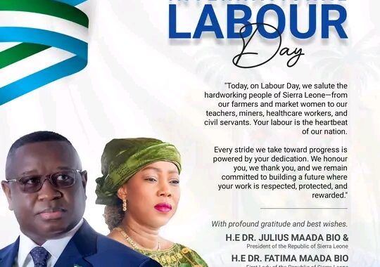 Sierra Leone's First Lady Celebrates Hardworking Workers On May Day; Calls For Unity