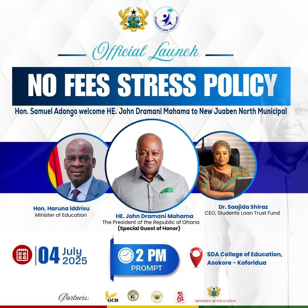 Koforidua: President Mahama To Launch 'No Fees Stress' Tertiary Education Policy On July 4
