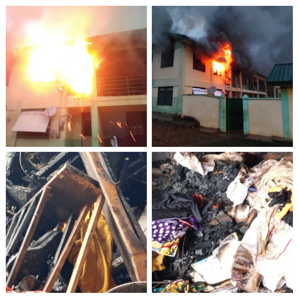 Minister Of Education Visits OMESS After Devastating Fire Razed Down Housemaster's Bungalow