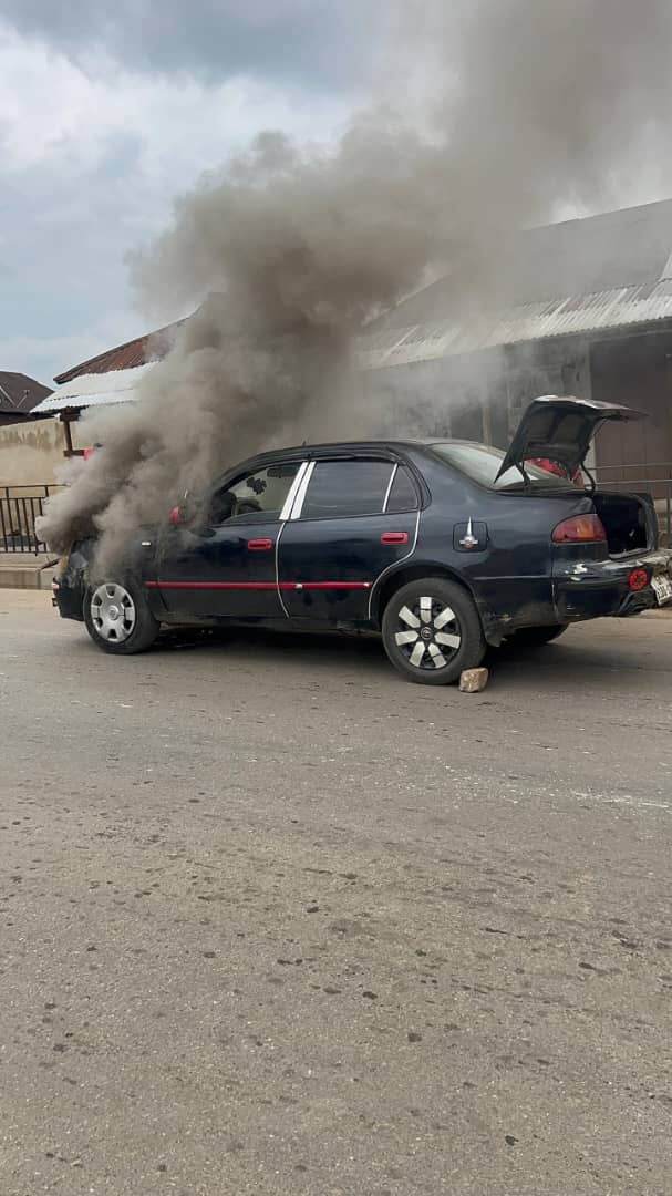 Fire Guts Okere NPP Youth Organizer Vehicle While Enroute To Akwatia