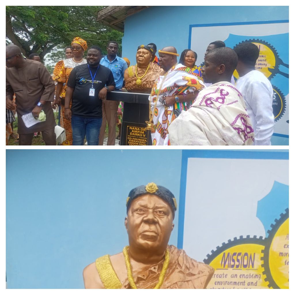 Chief Honoured With Statue For His Contribution To Growth And Development Of A SHS At Agona Kwanyako