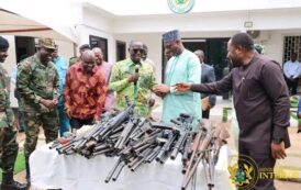NAIMOS: Seized Firearms From Illegal Miners Handed Over To The Interior Ministry