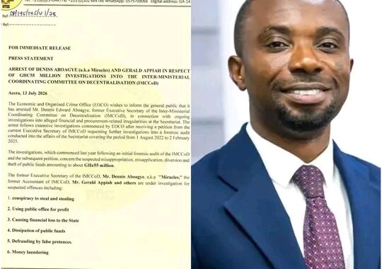 EOCO Finally Confirms Arrest Of Miracles Aboaye Over Alleged Misappropriation Of Public Funds