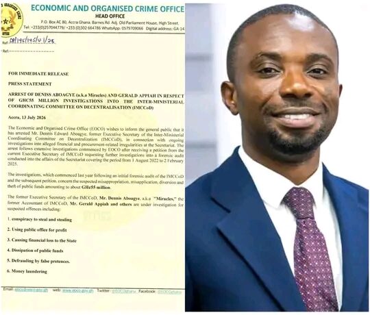 EOCO Finally Confirms Arrest Of Miracles Aboaye Over Alleged Misappropriation Of Public Funds