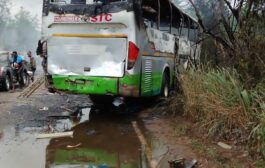 Two Dead, Four Injured As STC Bus, Fuel Tanker And Two Vehicles Go Up In Flames In Etukrom Crash