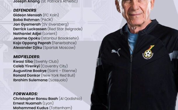 Ghana Coach Carlos Queiroz Names Squad For AFCON 2027 Qualifier As Kudus And Djiku Return