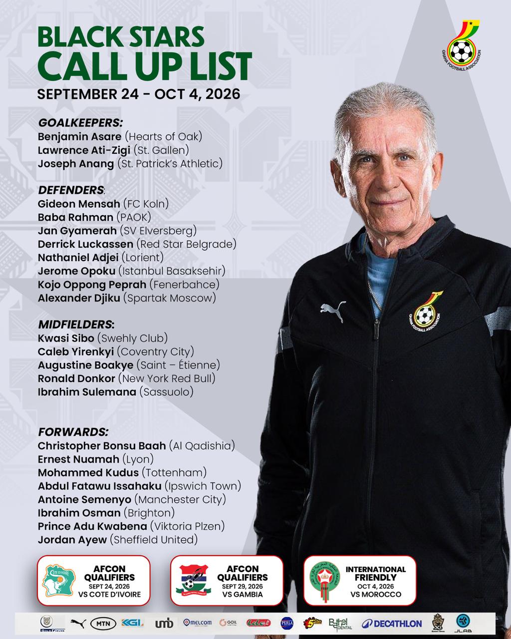 Ghana To Face Ivory Coast In AFCON 2027 Qualifier
